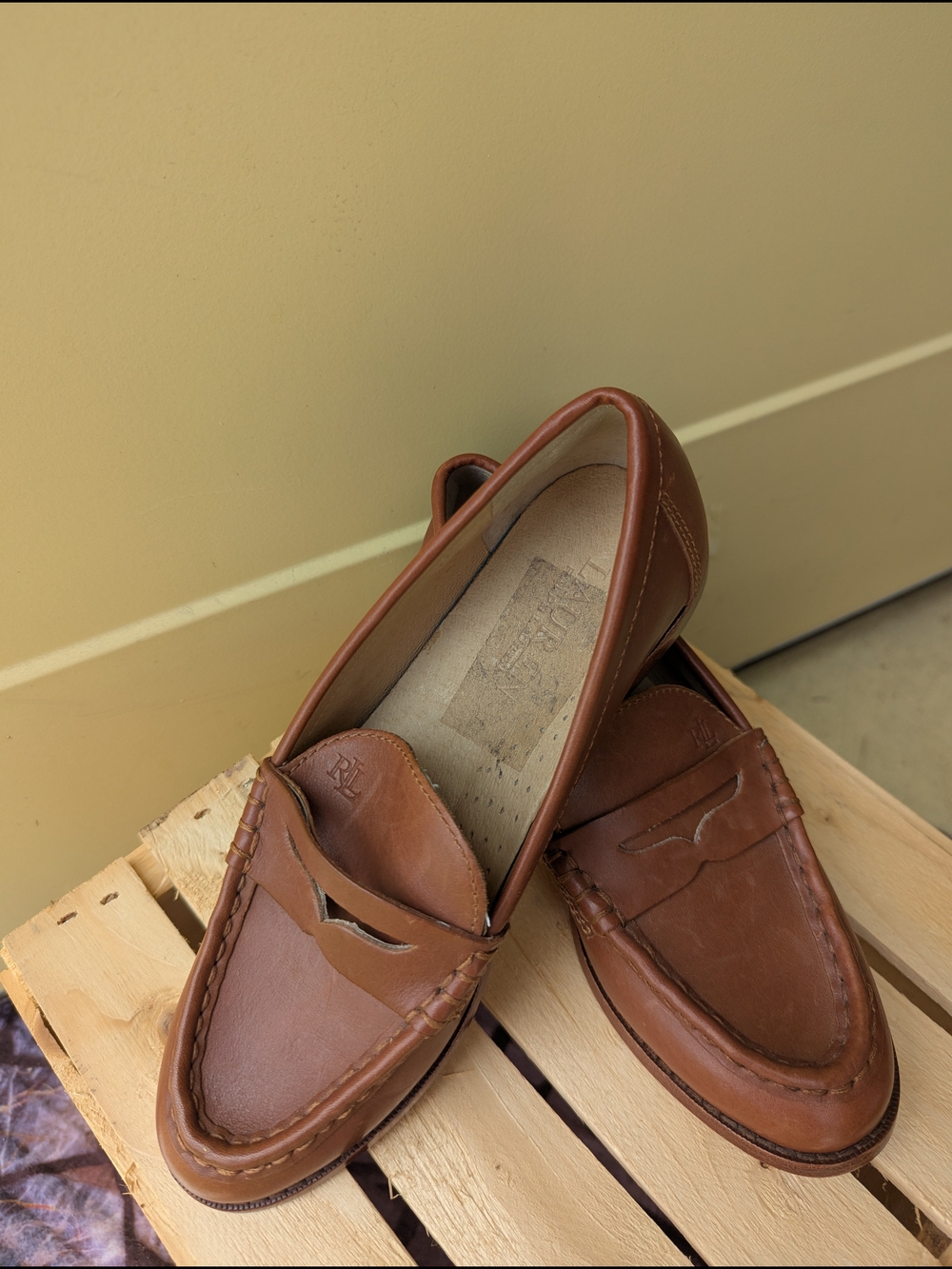 Lauren Ralph Lauren Women's Brown Leather Penny Loafers